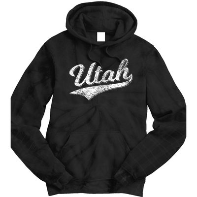 Utah Varsity Script Sports Athletic Jersey Style Tie Dye Hoodie