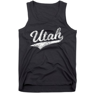 Utah Varsity Script Sports Athletic Jersey Style Tank Top