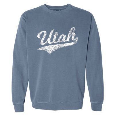 Utah Varsity Script Sports Athletic Jersey Style Garment-Dyed Sweatshirt