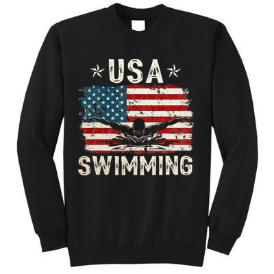 Usa Vintage Swimming Team Retro Support Usa Sweatshirt