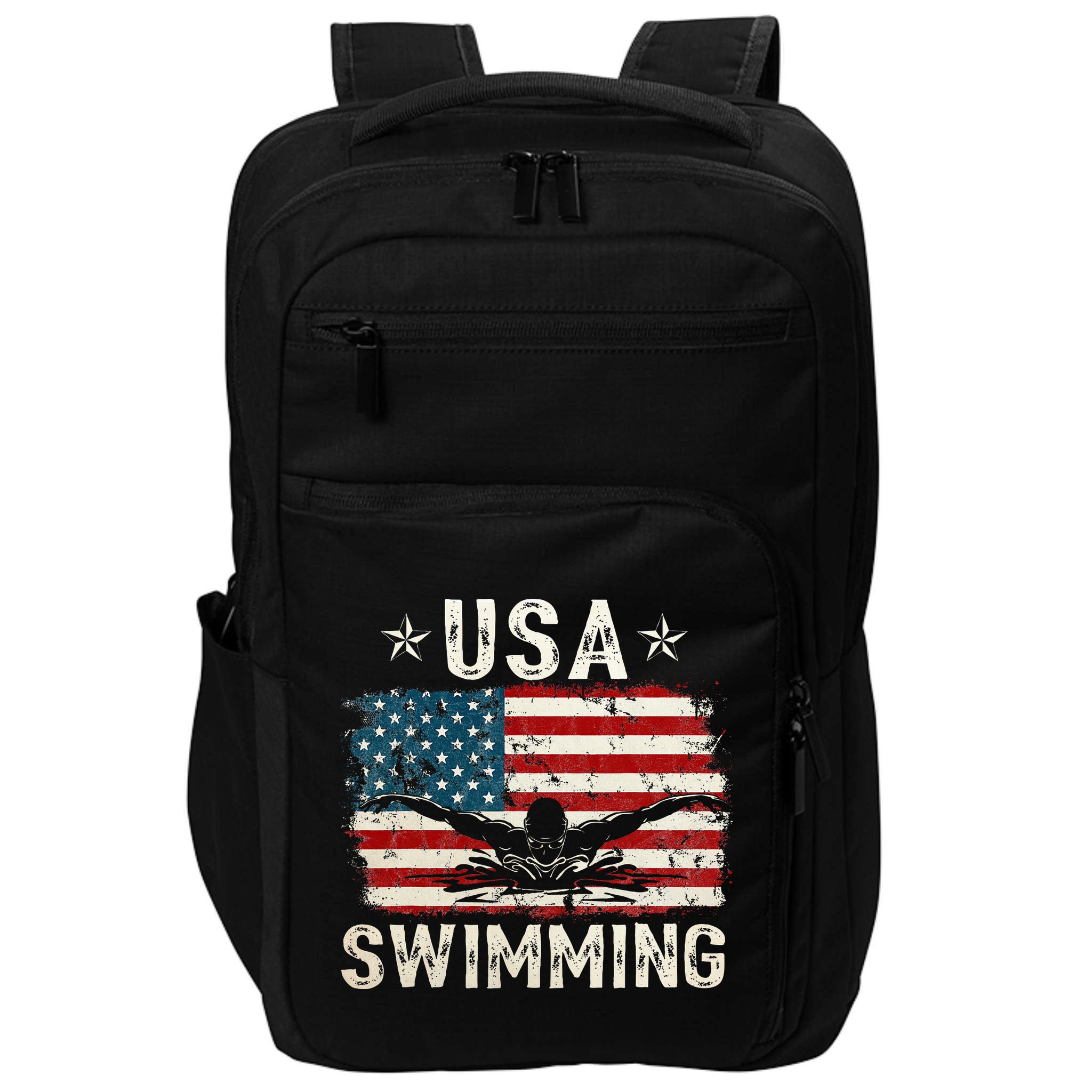 Usa Vintage Swimming Team Retro Support Usa Impact Tech Backpack
