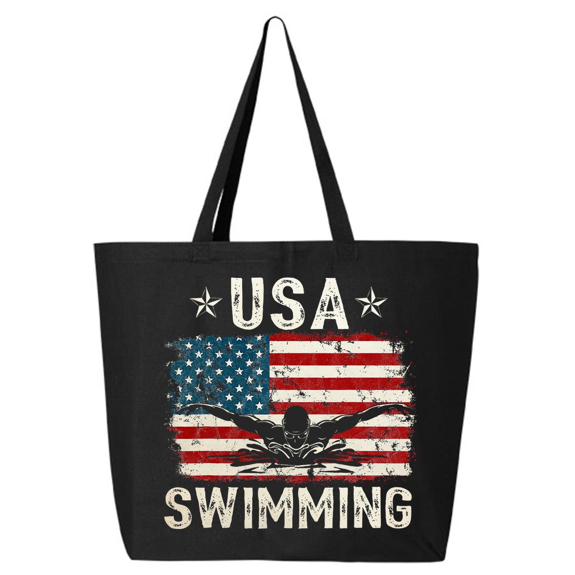 Usa Vintage Swimming Team Retro Support Usa 25L Jumbo Tote