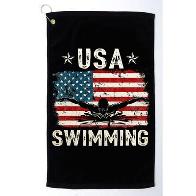 Usa Vintage Swimming Team Retro Support Usa Golf Towel