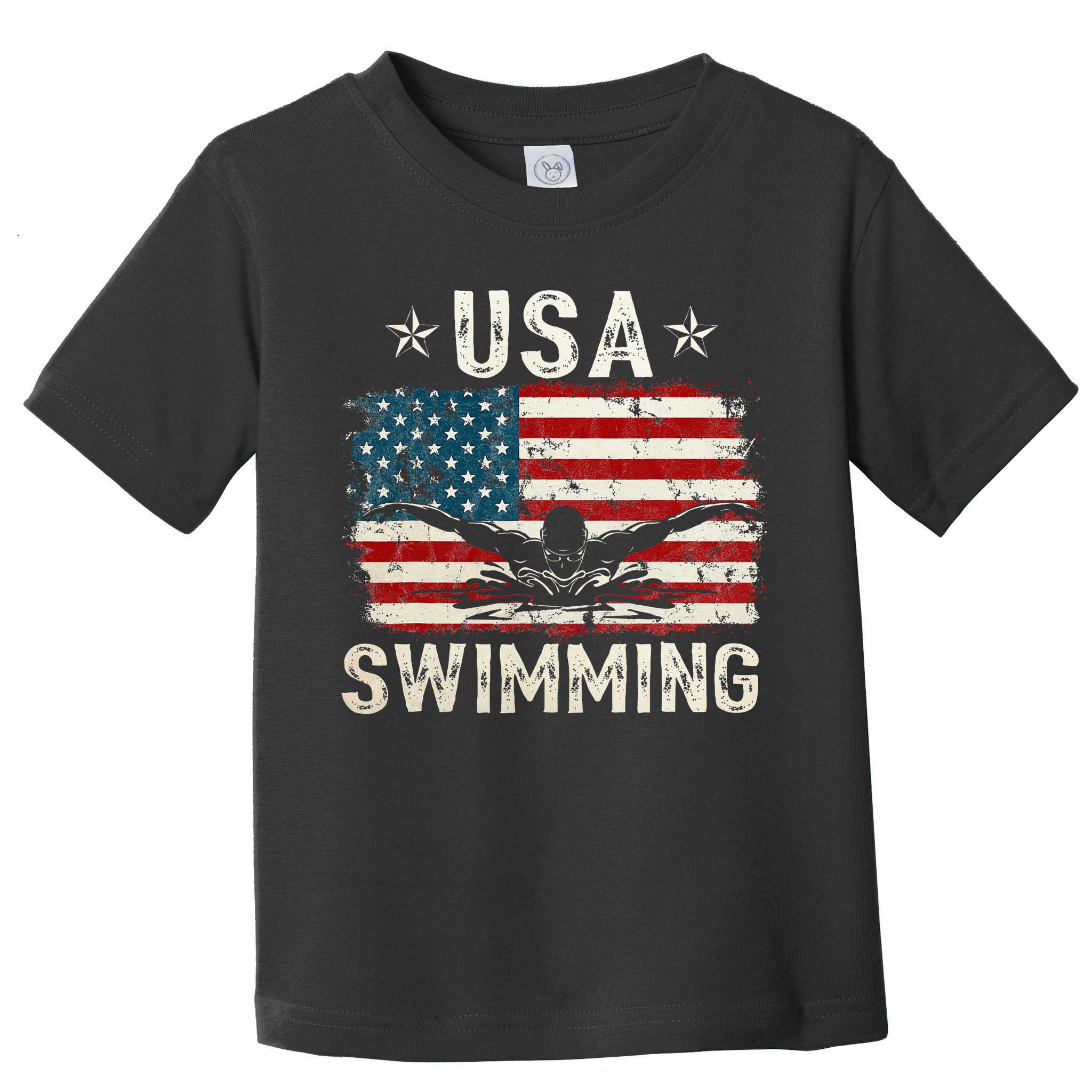 Usa Vintage Swimming Team Retro Support Usa Toddler T-Shirt