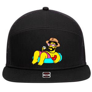 Un Verano Sin Ti Swimming Funny Cute Art Trending 7 Panel Mesh Trucker Snapback Hat