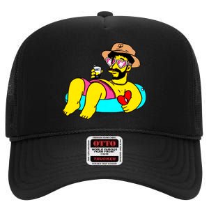 Un Verano Sin Ti Swimming Funny Cute Art Trending High Crown Mesh Back Trucker Hat