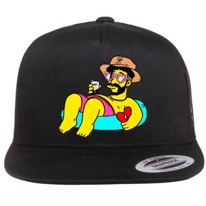 Un Verano Sin Ti Swimming Funny Cute Art Trending Flat Bill Trucker Hat