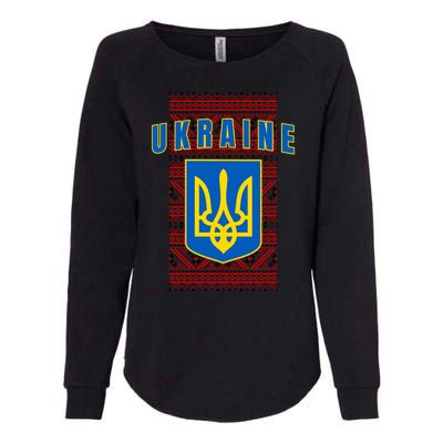 Ukraine Vyshyvanka Trident Flag Support Womens California Wash Sweatshirt