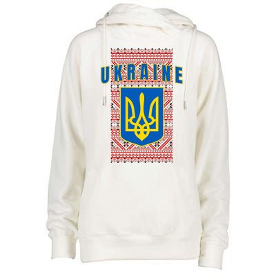 Ukraine Vyshyvanka Trident Flag Support Womens Funnel Neck Pullover Hood