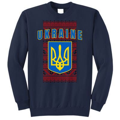 Ukraine Vyshyvanka Trident Flag Support Tall Sweatshirt