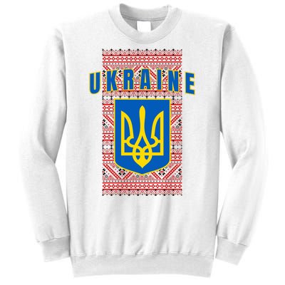 Ukraine Vyshyvanka Trident Flag Support Sweatshirt