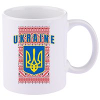 Ukraine Vyshyvanka Trident Flag Support 11oz C Handle Ceramic Mug
