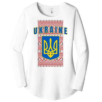 Ukraine Vyshyvanka Trident Flag Support Women's Perfect Tri Tunic Long Sleeve Shirt