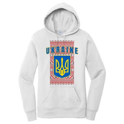 Ukraine Vyshyvanka Trident Flag Support Women's Pullover Hoodie