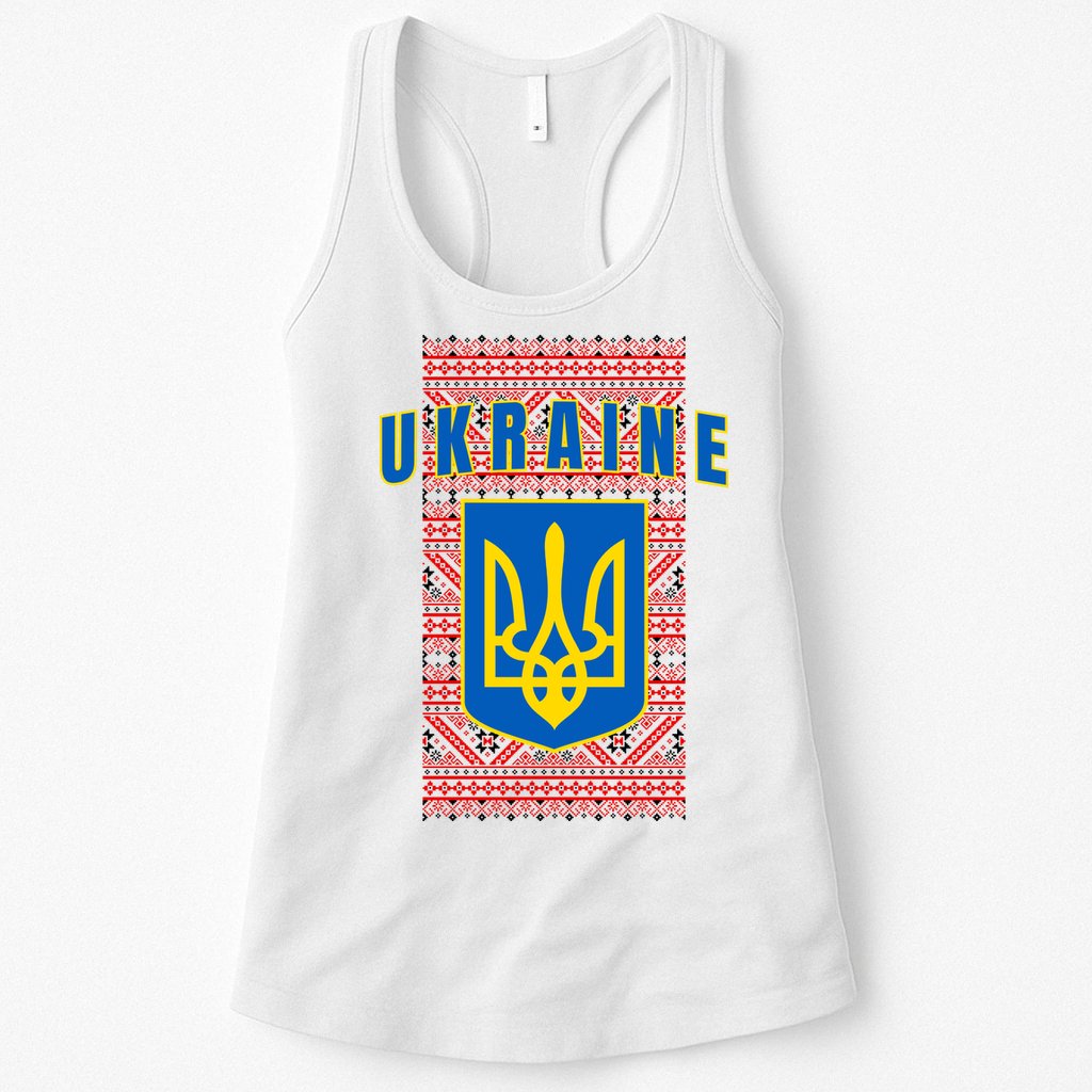 Ukraine Vyshyvanka Trident Flag Support Womens Tank Top