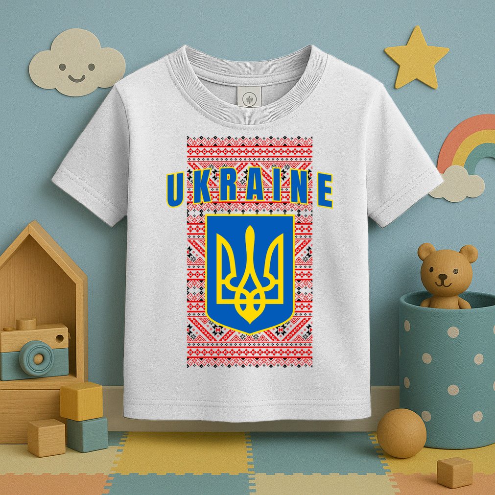 Ukraine Vyshyvanka Trident Flag Support Toddler T-Shirt
