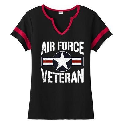 Usaf Veteran Us Air Force Veteran Ladies Halftime Notch Neck Tee