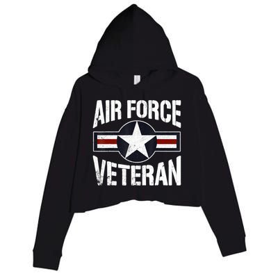 Usaf Veteran Us Air Force Veteran Crop Fleece Hoodie