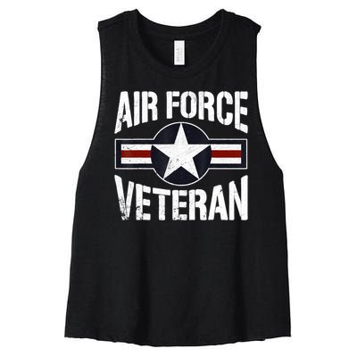 Usaf Veteran Us Air Force Veteran Women's Racerback Cropped Tank