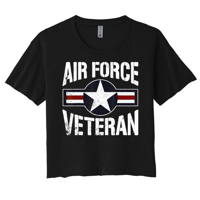 Usaf Veteran Us Air Force Veteran Women's Crop Top Tee