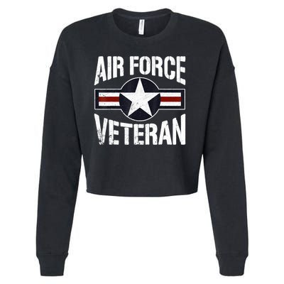 Usaf Veteran Us Air Force Veteran Cropped Pullover Crew