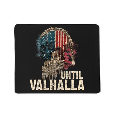 Until Valhalla Viking Us Flag Vintagetil Valhalla Mousepad