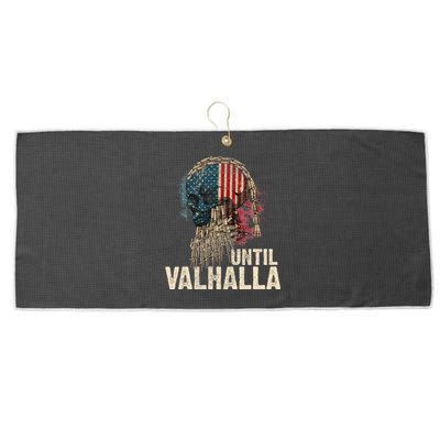 Until Valhalla Viking Us Flag Vintagetil Valhalla Large Microfiber Waffle Golf Towel