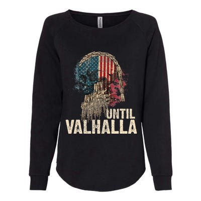 Until Valhalla Viking Us Flag Vintagetil Valhalla Womens California Wash Sweatshirt