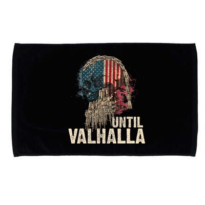 Until Valhalla Viking Us Flag Vintagetil Valhalla Microfiber Hand Towel