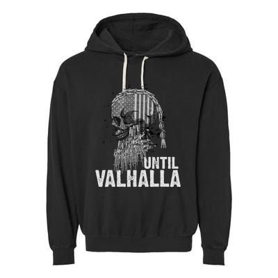 Until Valhalla Viking US Flag Vintage Til Valhalla Garment-Dyed Fleece Hoodie