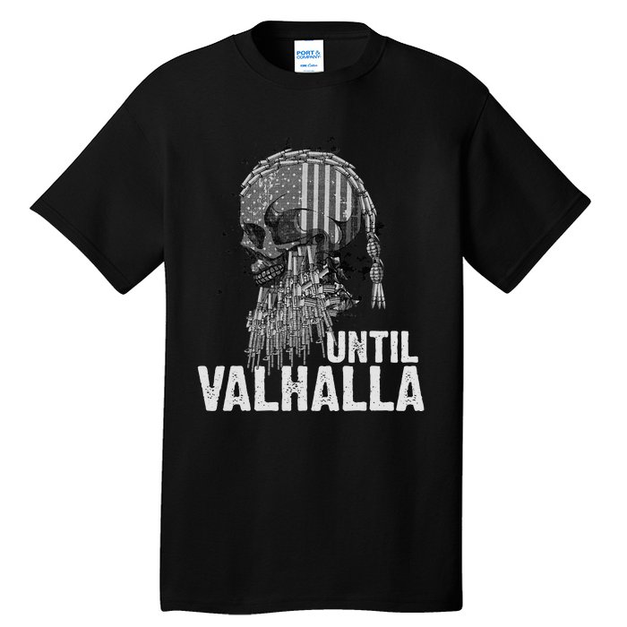 Until Valhalla Viking US Flag Vintage Til Valhalla Tall T-Shirt