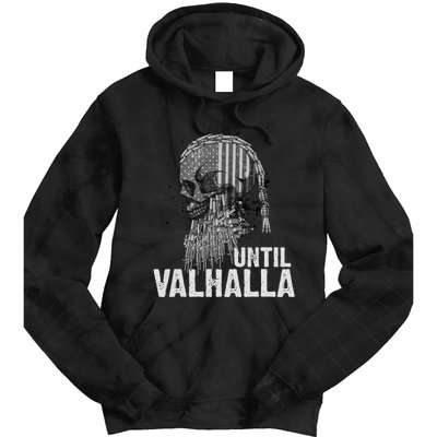 Until Valhalla Viking US Flag Vintage Til Valhalla Tie Dye Hoodie