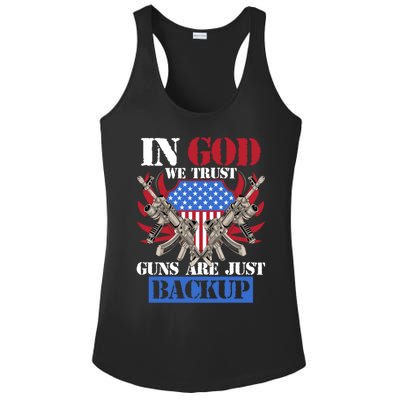 Us Veteran Veterans Day In God We Trust Guns Are Just Backup Gift Ladies PosiCharge Competitor Racerback Tank