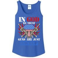 Us Veteran Veterans Day In God We Trust Guns Are Just Backup Gift Ladies Essential Tank