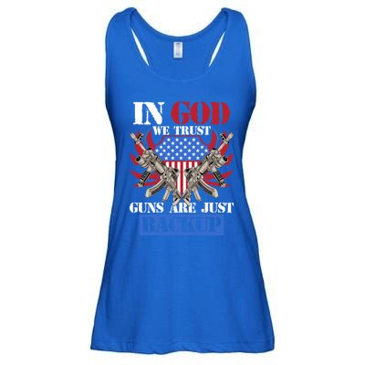 Us Veteran Veterans Day In God We Trust Guns Are Just Backup Gift Ladies Essential Flowy Tank