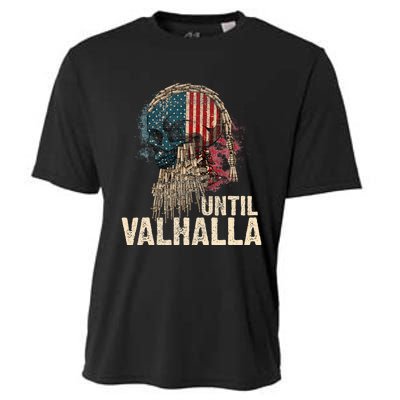 Until Valhalla Viking Us Flag Vintage Til Valhalla Cooling Performance Crew T-Shirt