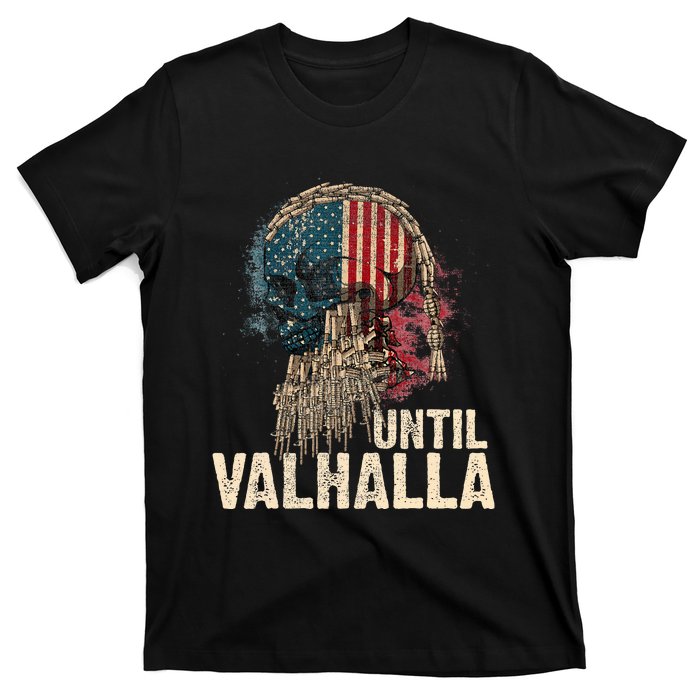 Until Valhalla Viking Us Flag Vintage Til Valhalla T-Shirt