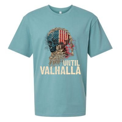 Until Valhalla Viking Us Flag Vintage Til Valhalla Sueded Cloud Jersey T-Shirt