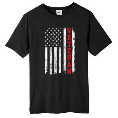 US Veterans Vintage American Flag Soldier Patriotic Gift Tall Fusion ChromaSoft Performance T-Shirt