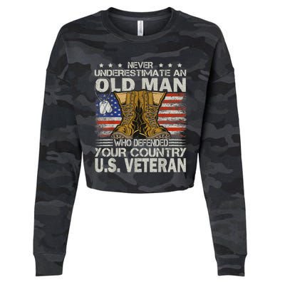 US Veteran veterans day Us Patriot Cropped Pullover Crew