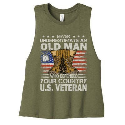 US Veteran veterans day Us Patriot Women's Racerback Cropped Tank