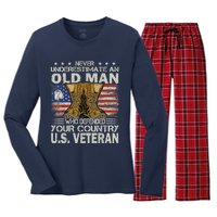 US Veteran veterans day Us Patriot Women's Long Sleeve Flannel Pajama Set 