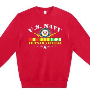 US Vietnam Veteran USA Flag Vietnam Vet Premium Crewneck Sweatshirt