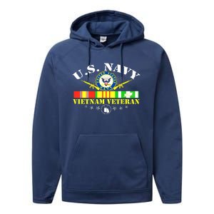 US Vietnam Veteran USA Flag Vietnam Vet Performance Fleece Hoodie