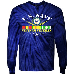 US Vietnam Veteran USA Flag Vietnam Vet Tie-Dye Long Sleeve Shirt