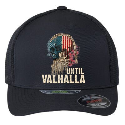 Until Valhalla Viking US Flag Vintage Til Valhalla Flexfit Unipanel Trucker Cap