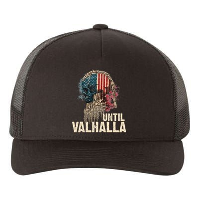 Until Valhalla Viking US Flag Vintage Til Valhalla Yupoong Adult 5-Panel Trucker Hat