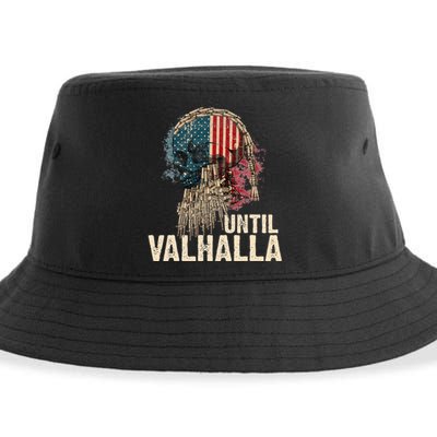 Until Valhalla Viking US Flag Vintage Til Valhalla Sustainable Bucket Hat