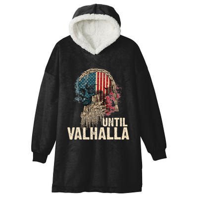 Until Valhalla Viking US Flag Vintage Til Valhalla Hooded Wearable Blanket