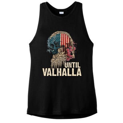 Until Valhalla Viking US Flag Vintage Til Valhalla Ladies PosiCharge Tri-Blend Wicking Tank